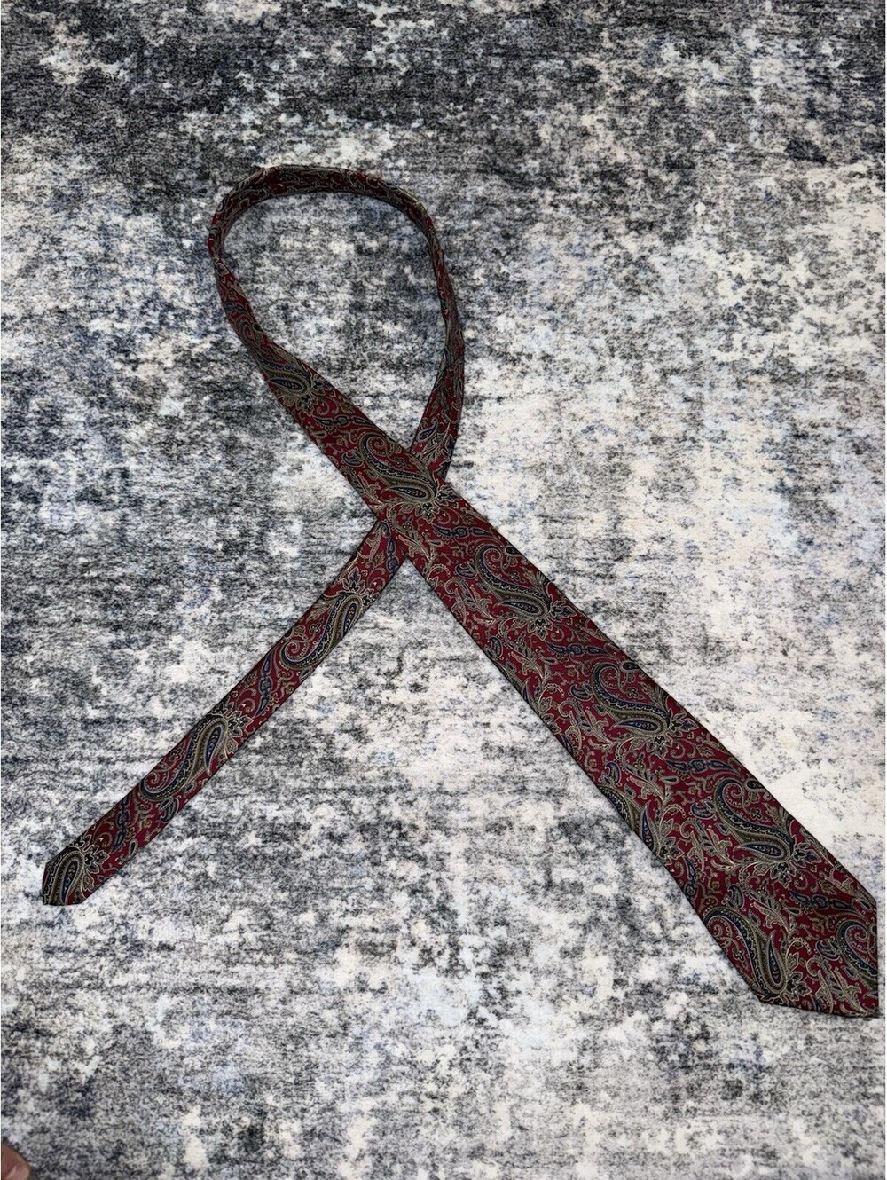 Lazarus Mens Tie Burgundy Red Paisley Classic 3.5โ Necktie Traditional